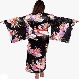 NWT- La Cera Plus Size Kabuki Kimono Robe w/POCKETS